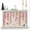 Butterfly Flower Magnetic Fireplace Cover, Fireplace Draft Blocker, Farmhouse Country Pink Floral on Linen Fireplaces Blanket for Heat Loss/Cold Air, Fireplaces Draft Stopper Cover for Inside 45"x34" view 1