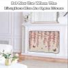 Butterfly Flower Magnetic Fireplace Cover, Fireplace Draft Blocker, Farmhouse Country Pink Floral on Linen Fireplaces Blanket for Heat Loss/Cold Air, Fireplaces Draft Stopper Cover for Inside 45"x34" view 4
