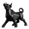 Act Iron Room Decor Abstract Wall Street Bull Sculpture Geometric Resin Bullish Cattle Statues Modern Fun Desk Accessories(Black Bull) view 1