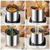 Fryer Pot with Basket Fryer Pot with Basket, 3.5L Frying Stainless Steel Small with Anti-scalding Handle Fish and Oil view 4
