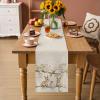 Eater Bunny Cotton Linen Table Runner for Dining Kitchen, Spring Botanical Flowers Eggs Trees Branch Wedding Outdoor Party Tablerunners, Dresser Scarf Coffee Tablecloth Runners 13x120 Inches view 4