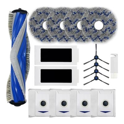 16 Pcs Replacement Accessory Set for T30 Omni T30 Pro Omni Robot Vacuum Cleaner - 1 Rubber Brush, 2 HEPA Filters, 4 Mop Pads, 4 Side Brushes, 4 Dust Bags
