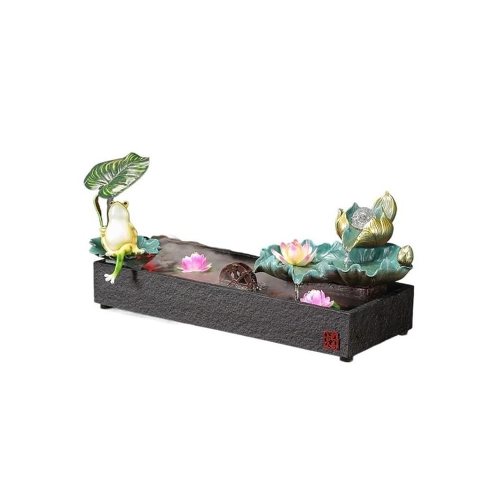 Desktop Fountain Indoor Waterfall Feature Chinese Flowing Water Ornaments for Home Office Decor Relaxation for Office, Living Room