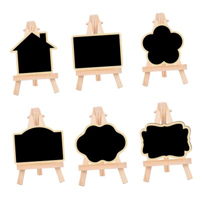 ORFOFE 6pcs Decorative Chalkboard Message Boards with Wooden Tripod Stand, Mini Desktop Chalkboard Signs for Home Dcor, Party Supplies, and Household Message Accessories