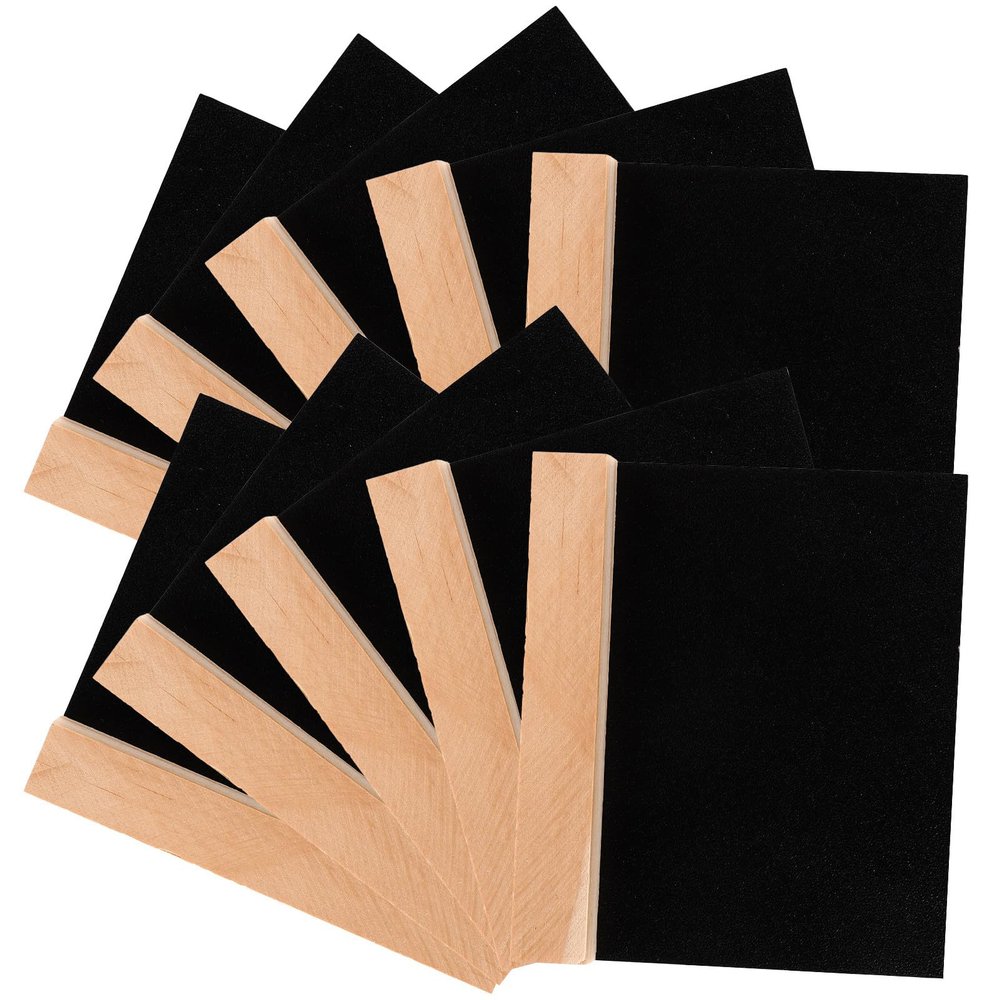Healifty 10pcs Double-Sided Wooden Chalkboard Signs Small Rectangle Erasable Memo Boards for Home Dcor and Creative Message Writing