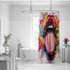 Abstract Urban Art Shower Curtain Open Lips with Multicolor Graffiti Waterproof Polyester Bath Curtain Machine Washable with Hooks 72 x 72 inch view 2