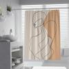 Abstract Line Art Shower Curtain with Female Silhouette and Minimalist Design Modern Bathtub Curtain Waterproof Polyester Machine Washable 60 x 78 inch view 1