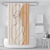 Abstract Line Art Shower Curtain with Female Silhouette and Minimalist Design Modern Bathtub Curtain Waterproof Polyester Machine Washable 60 x 78 inch view 2
