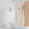 Abstract Line Art Shower Curtain with Female Silhouette and Minimalist Design Modern Bathtub Curtain Waterproof Polyester Machine Washable 60 x 78 inch view 3