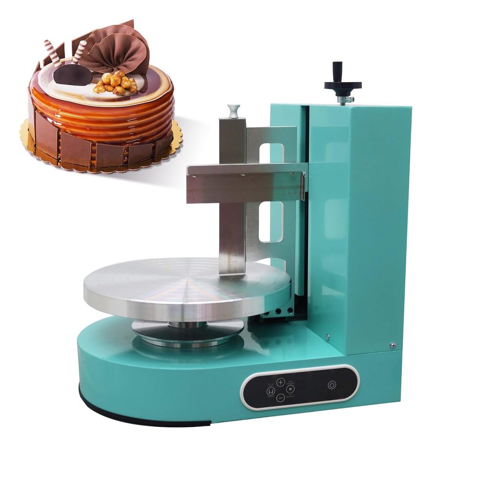 Cake Cream Spreading Coating Smearing Machine Cake Decorating Machines Baking Birthday Cake Cream Spreading Machine Suitable for 4-12 Inch Cake,(Green)