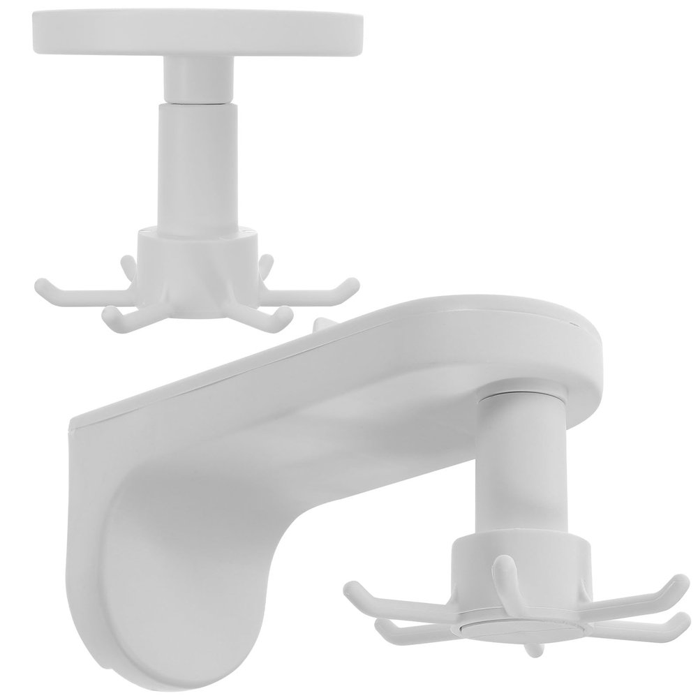 BEBEMOKO 2pcs White ABS Wall Mounted 6-Claw Rotating Kitchen Hooks