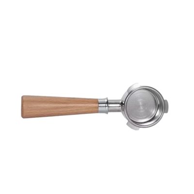 51mm Bottomless Portafilter Filter BasketCompatible For HiBREWH10B H11 H8A H5Espresso Machine Accessory(Beech Wood handle 1pcs)