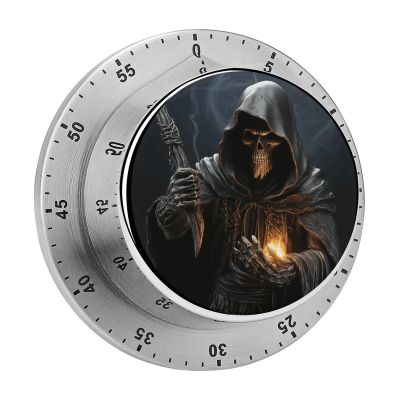 Grim-Reaper Timer Compact 60-Minute Mechanical Timer Lightweight Cooking Timers Loud Countdown Clock Metal Kitchen Timers Portable Countdown Alarm