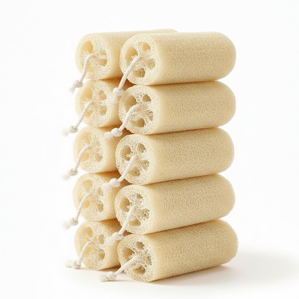 Kitchen Cleaning Cloths, Dried loofah Super Absorbent Plant fibers, Non-Scratch, no Odor, Pack of 10, Reusable.