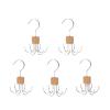 360 Rotating Storage Hanger Hook Multi-Claw Bag Metal Belts Rack Wooden Organizer for Scarves Household Closet(Wood-10pcs) view 1