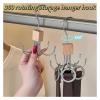360 Rotating Storage Hanger Hook Multi-Claw Bag Metal Belts Rack Wooden Organizer for Scarves Household Closet(Wood-10pcs) view 2