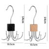 360 Rotating Storage Hanger Hook Multi-Claw Bag Metal Belts Rack Wooden Organizer for Scarves Household Closet(Wood-10pcs) view 3