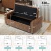 Ottoman with Storage, Tufted Storage Bench for Bedroom, 48" PU Leather End of Bed Bench, Upholstered Entryway Shoe Benches with Rolled Arm & Inner Zipper, Window Ottomans Chest with Rivets, Brown view 2