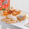 DimyFew Dried Fruit Dish Nuts Platter with Lid with Rack Fruit Bowl Decor Serving Tray Snack Dishes for Nuts Family Home Anniversary, Amber view 4