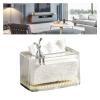 Tissue Box Holder Decorative Tissue Box Holder Clear Modern Rectangular Paper Facial Cover Napkin Dispenser Room Decor(Clear) view 2