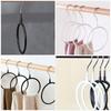 GETAJGHSD 8pcs Metal Scarf Organizers and Tie Rack Set, Plastic-Coated Round Rings for Closet Storage, Black and White Small Size Hangers for Scarves, Neckties, and Shawls view 3