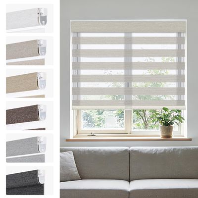 Persilux No Drill Tool Zebra Blind Light Filtering Pattern Cream64.5 wx72 h