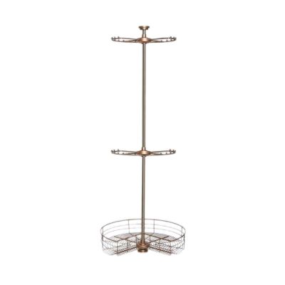 360 Rotating Round Closet Rod,Heavy Duty Metal Closet Organizer,Height Adjustable 1850-2100mm,Space Saving Storage Solution(Gold)