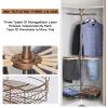 360 Rotating Round Closet Rod,Heavy Duty Metal Closet Organizer,Height Adjustable 1850-2100mm,Space Saving Storage Solution(Gold) view 4