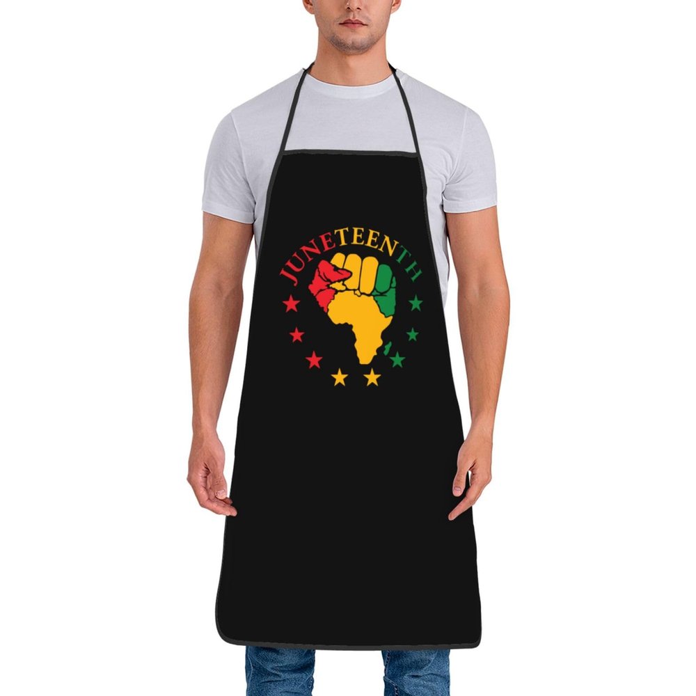 ZYASFEY Juneteenth Apron for Men Women Adults, Chef Apron with Adjustable Waist, Water Resistant and Oil Resistant for Cooking, Gardening