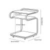 3-Tier Industrial S-Shaped Side Table with Wheels Wood & Metal Snack End Table Mobile Storage Cart for Living Room Lightweight view 2