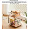 3-Tier Industrial S-Shaped Side Table with Wheels Wood & Metal Snack End Table Mobile Storage Cart for Living Room Lightweight view 3