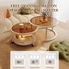 Round Coffee Tables for Living Room,Nesting Coffee Table Set of 2,with Wheels and Open Mesh Basket,with Storage Space,Easy to Assemble,Space-Saving,for Bedroom Office(White,80*45+60*40cm) view 4