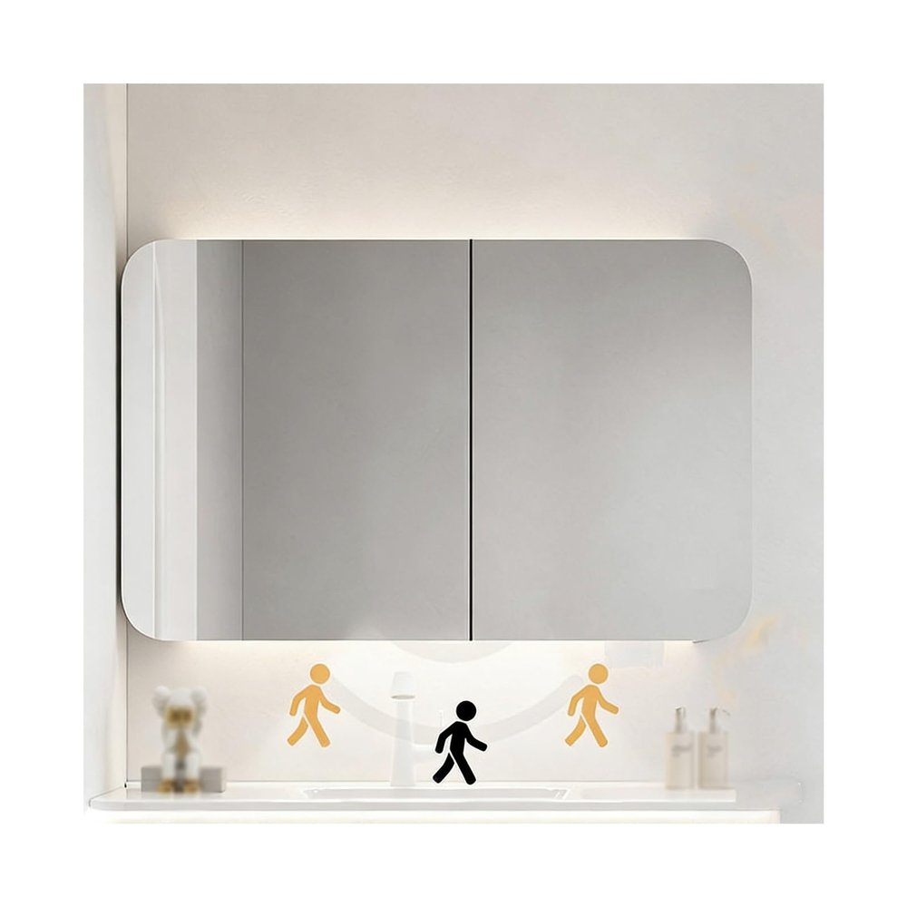 HUFIREHU Medicine Cabinet,Bathroom Medicine Cabinet with Mirror,Bathroom Mirror with Storage,for Living Room, Laundry Room, Mudroom(88cm/34.6in)