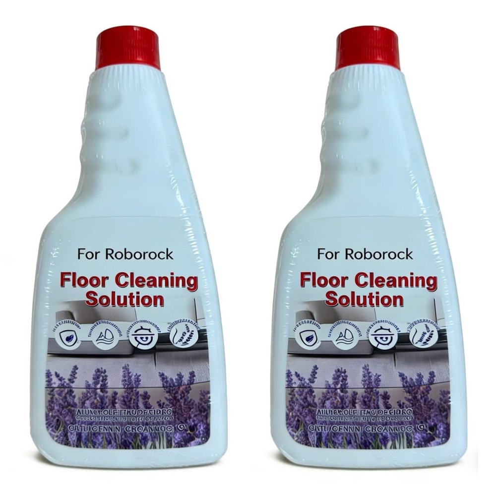 2PCS Robot-specific cleaning solution 960ml (480ml x bottles) - Low foam formula, lavender scent. Suitable for Q/S series automatic base stations, compatible with Roborock
