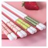 Chopsticks Set, Porcelain Reusable Chopsticks Cute Pink,10 Pairs Premiumhopsticks Set with Case(Grn) view 4