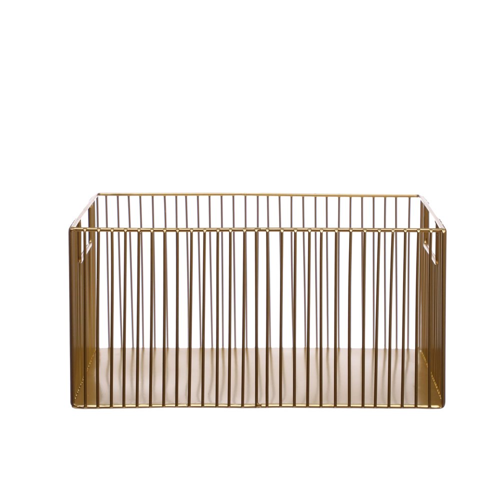 Ashland Gold Metal Tote Basket, Spring Home Decor