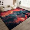 10x16 Japanese Samurai Area Rug, Samurai Rug, Mountain Landscape Rugs, Japanese Rugs, Sunset Carpet, Non-Slip Washable Carpet, Modern Living Room Bedroom Kitchen Home & Gifts view 3