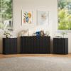 6 Drawer Dresser and Nightstand Sets for Bedroom, Modern Fluted 3 Pcs Bedroom Dresser Furniture Sets, Wood Chest of Drawers and Nightstand Set of 2 with Metal Handles, Natural Oak view 1