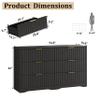6 Drawer Dresser and Nightstand Sets for Bedroom, Modern Fluted 3 Pcs Bedroom Dresser Furniture Sets, Wood Chest of Drawers and Nightstand Set of 2 with Metal Handles, Natural Oak view 2