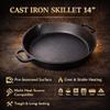 20 Pre-seasoned Cast Iron Skillet With Dual Handles - Heavy-duty Frying Pan For Grill, Stovetop, Oven & Campfire Cooking, Perfect For Family Pizzas & Outdoor Meals 14-inch view 4