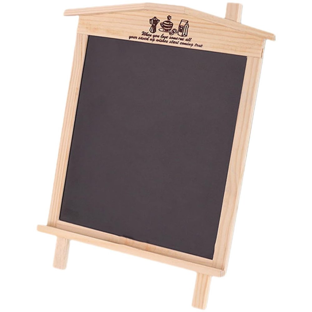 PRETYZOOM Magnetic Wooden Small House Chalkboard with Stand, Decorative Erasable Message Board for Home Accessory and Desktop Use, Household Magnetic Chalkboard Sign for Notes and Reminders