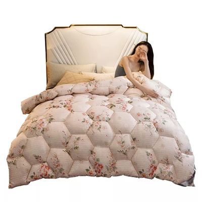 4 Season Duvet Hairy Thick Winter Bedding Warm Cotton Quilt 3D Print Under Quilt Home Textiles(220 * 240CM 5KG)