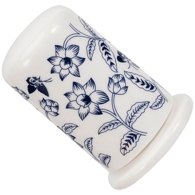 BEBEMOKO Porcelain Toothpick Holder and Ceramic Cotton Swab Jar Blue and White Porcelain Toothpick Storage Case for Dining Table and Home Use