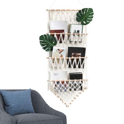 Stuffed Animal Net Boho Woven Wall Storage