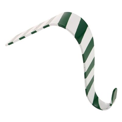 FOMIYES Christmas Stocking Holder Metal Fireplace Hook Striped Red White Green Xmas Mantel Hanger Sturdy Stocking Hook for Holiday Decoration