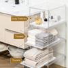 KUSDPNC Drawer-Style Storage Box for Hats, Dust-Proof Multi-Functional Wardrobe Organizer for Towels, Miscellaneous Items and Cosmetics (White) view 3