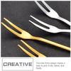 AUTSUPPL Stainless Steel Two Teeth Fruit Forks, Portable Dessert and Cake Forks, 10pcs Set for Home and Party Use view 3
