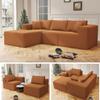 108" Cloud Sectional Couch with L-Shape Chaise, 4 Seat Modern Modular Sofa Deep Seat Pillows, Memory Foam Upholstered Couches for Living Room Bedroom, Boneless Couch, Relaxation, Reading, Teddy Fabric view 1