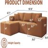 108" Cloud Sectional Couch with L-Shape Chaise, 4 Seat Modern Modular Sofa Deep Seat Pillows, Memory Foam Upholstered Couches for Living Room Bedroom, Boneless Couch, Relaxation, Reading, Teddy Fabric view 3