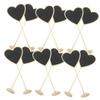 TOBBOMEY 12pcs Heart-Shaped Mini Chalkboard Signs Wooden Message Boards Erasable Desktop Chalkboards for Restaurant Menu Board Party Decorations view 1